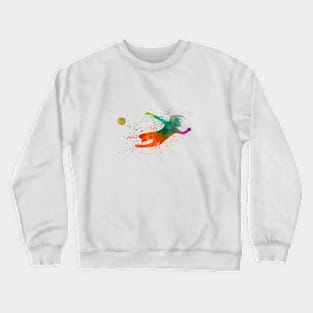 Woman footballer in watercolor Crewneck Sweatshirt